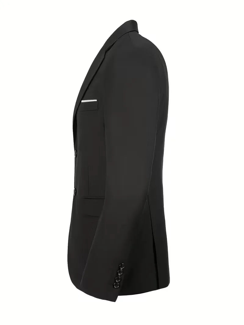 Men’s Slim Fit 3-Piece Suit – Glossy Finish Elegant Formal Style