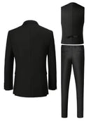 Men’s Slim Fit 3-Piece Suit – Glossy Finish Elegant Formal Style