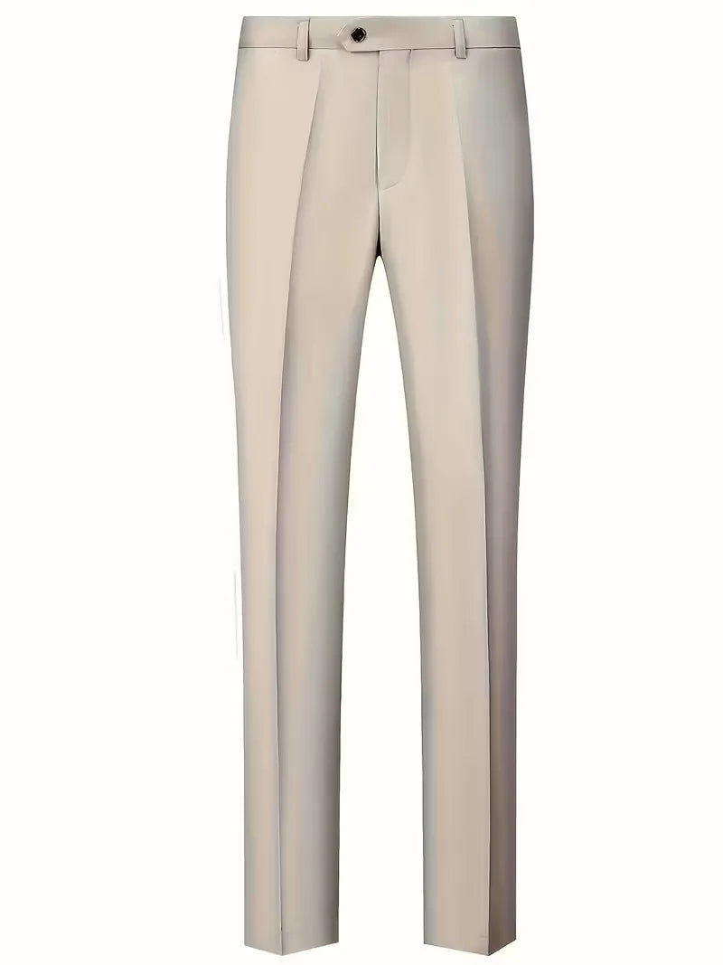Men’s Slim Fit 3-Piece Suit – Glossy Finish Elegant Formal Style