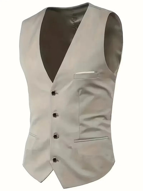 Men’s Slim Fit 3-Piece Suit – Glossy Finish Elegant Formal Style