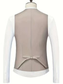 Men’s Slim Fit 3-Piece Suit – Glossy Finish Elegant Formal Style