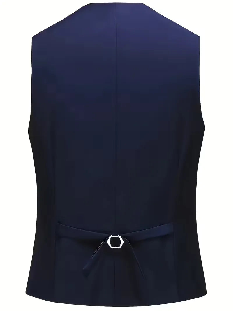 Men’s Slim Fit 3-Piece Suit – Glossy Finish Elegant Formal Style