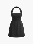 Elegant A-Line Halter Mini Dress for Summer Nights – Comfortable Fit and Stylish Design 6