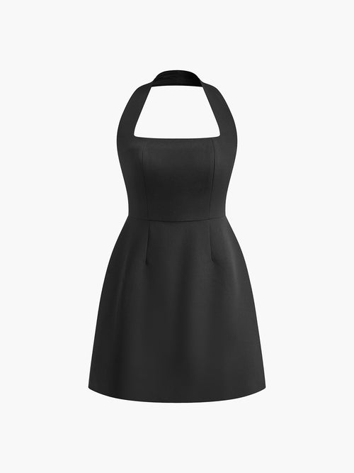 Elegant A-Line Halter Mini Dress for Summer Nights – Comfortable Fit and Stylish Design 6