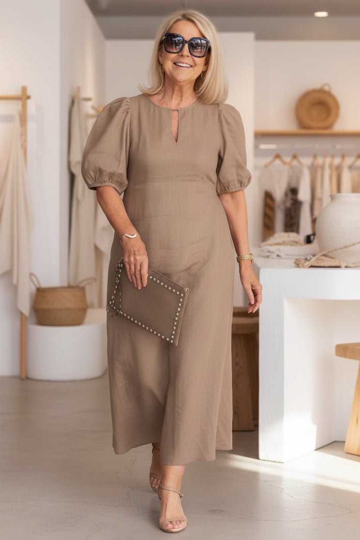 Elegant Black Puff Sleeve Maxi Dress: Flattering Style for Formal Events 2
