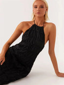 Elegant Halter Maxi Dress for Women – Open Back Summer Wedding Guest Dress, Lightweight and Flattering Fit 2