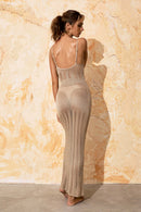 Elegant Lightweight Beach Dress for Women with Side Split and Open Back – Stylish Summer Cover-Up 2