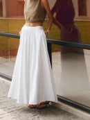 Elegant Linen Maxi Skirt for Women – High Waist, Pleated Design for Comfort and Style 1