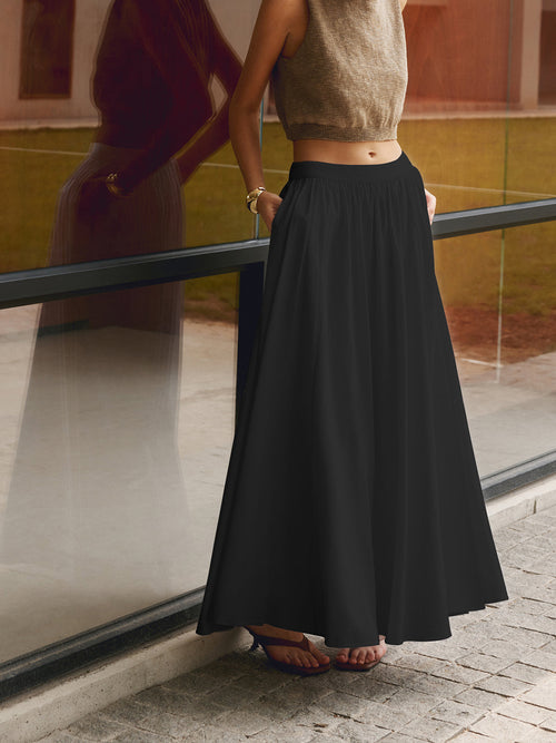 Elegant Linen Maxi Skirt for Women – High Waist, Pleated Design for Comfort and Style 6