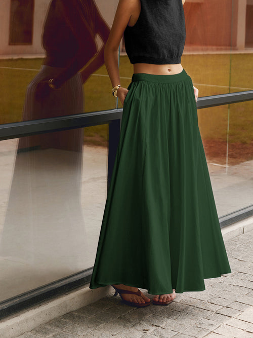 Elegant Linen Maxi Skirt for Women – High Waist, Pleated Design for Comfort and Style 8