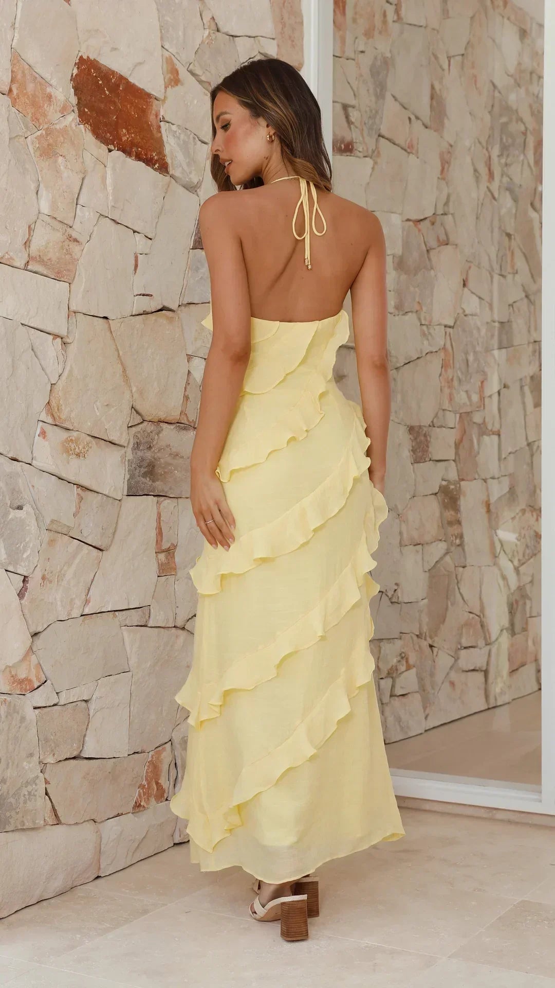 Elegant Maxi Ruffle Dress for Women - Versatile Summer Wedding Guest Dresses in Multiple Colors 1