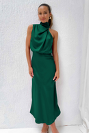 Elegant Midi Dress with Asymmetrical Neckline – Perfect for Special Occasions 10
