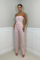 Elegant Strapless Jumpsuit with Glitter Detail – Luxurious Fit for Special Occasions 8