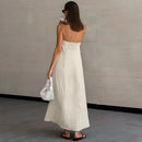 Elegant Strapless Maxi Dress for Women in Lightweight Linen – Flattering Summer Long Dress for Casual and Formal Occasions 3