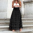 Elegant Tule Maxi Skirt with Elastic Waistband – Versatile and Flattering Design 3