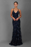 Elegant V-Neck Sequin Maxi Dress: Dazzling Glamour for Special Occasions 0