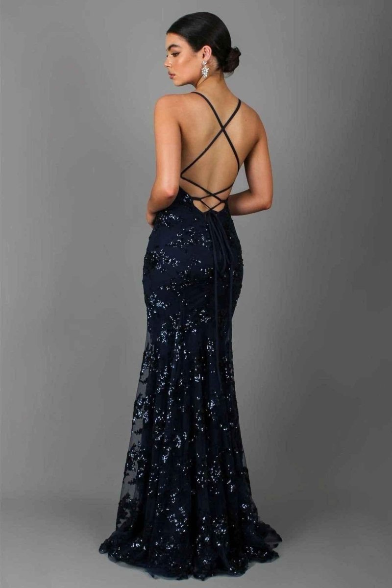 Elegant V-Neck Sequin Maxi Dress: Dazzling Glamour for Special Occasions
