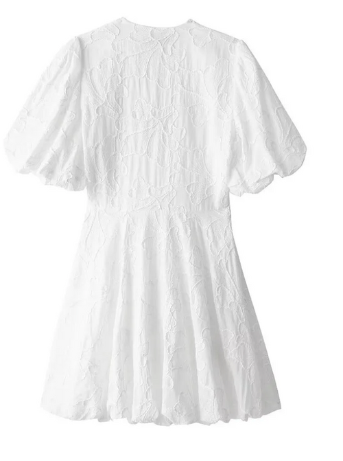 Elegant White Dress with Embroidered Ruffles – Versatile Summer Fashion 5