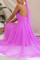 Elegant White Maxi Dress for Women – Flattering Halter Neck, Flowing Silhouette, Perfect for Weddings and Parties 7