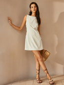 Elegant Women's Linen Cut-Out Summer Dress – Lightweight and Breathable Sleeveless Design for Warm Weather 1