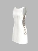 Elegant Women's Linen Cut-Out Summer Dress – Lightweight and Breathable Sleeveless Design for Warm Weather 6