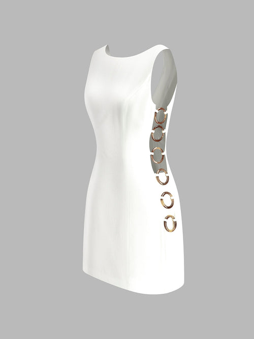 Elegant Women's Linen Cut-Out Summer Dress – Lightweight and Breathable Sleeveless Design for Warm Weather 6