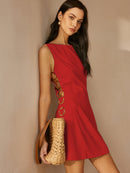 Elegant Women's Linen Cut-Out Summer Dress – Lightweight and Breathable Sleeveless Design for Warm Weather 9
