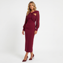 Elegant Women's Midi Dress with Chiffon Sleeves: Flattering Style for Events 0