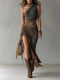 Elena: Stunning One-Shoulder Maxi Dress for Effortless Elegance