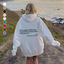 Women's White Inspirational Quote Hoodie – Oversized "Dear Person Behind Me" Sweatshirt