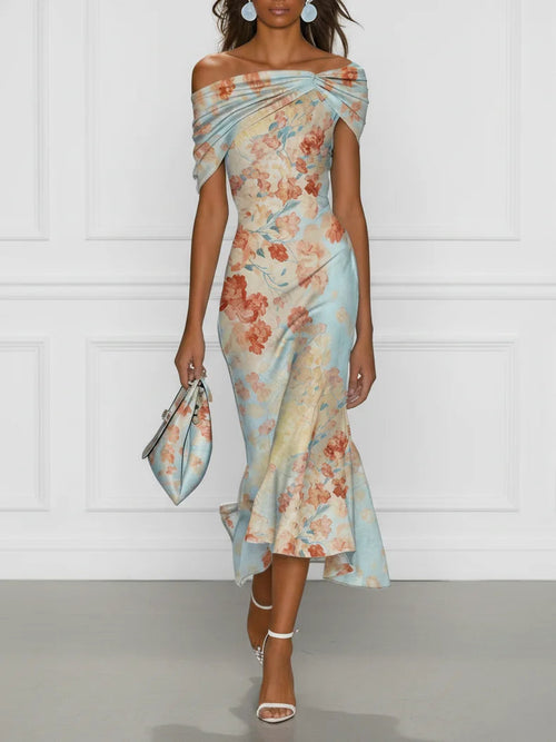Floral Off-The-Shoulder Midi Dress: Flattering Style for Summer Events 0