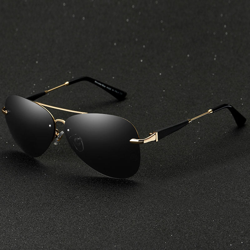 Mens Black Polarized Aviator Sunglasses UV Protection – Classic Pilot Shades