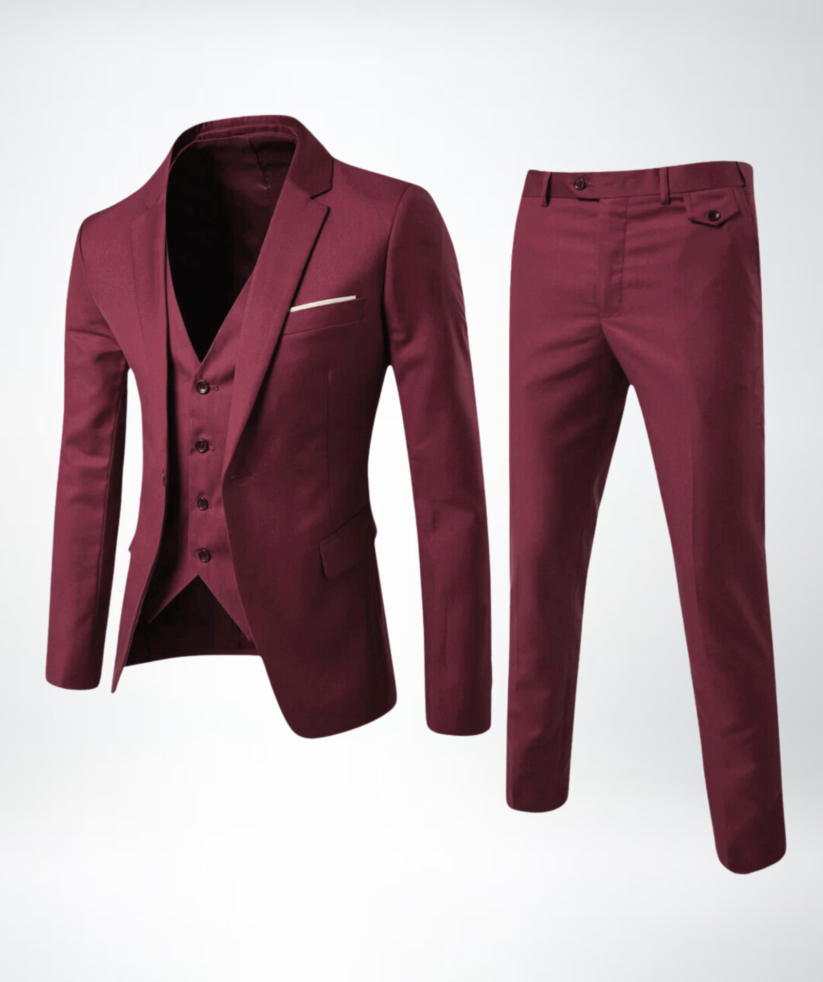 Men’s Three-Piece Suit – Elegant Gilet Slim Fit Formal Tailored Style