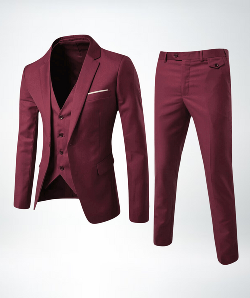 Men’s Three-Piece Suit – Elegant Gilet Slim Fit Formal Tailored Style