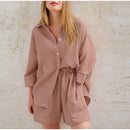 Women's White Linen Two-Piece Summer Set – Lightweight Shirt & Relaxed Pants