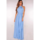 Women's Sleeveless V-Neck Flowing Occasion Dress – Elegant Party Wear