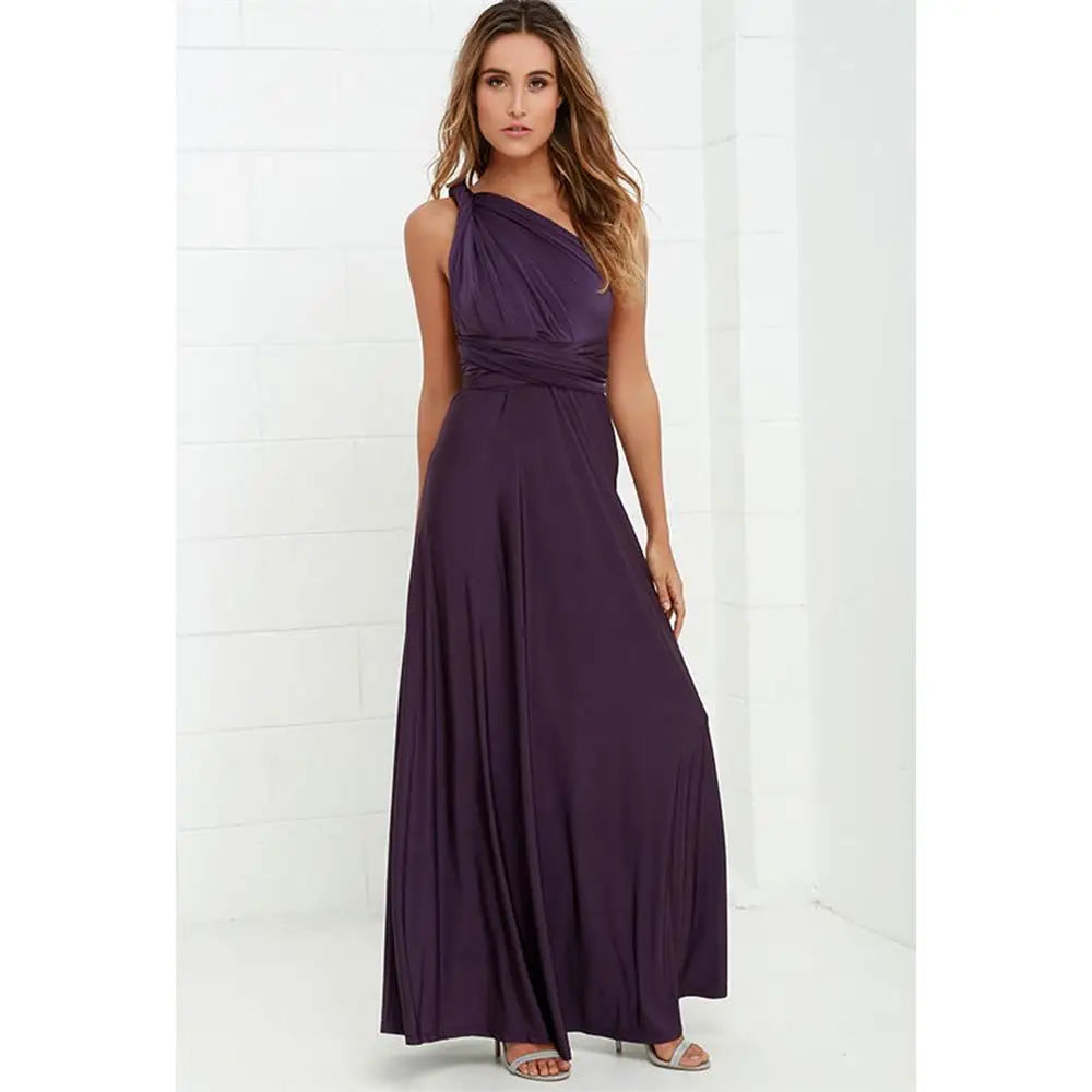 Women's Sleeveless V-Neck Flowing Occasion Dress – Elegant Party Wear
