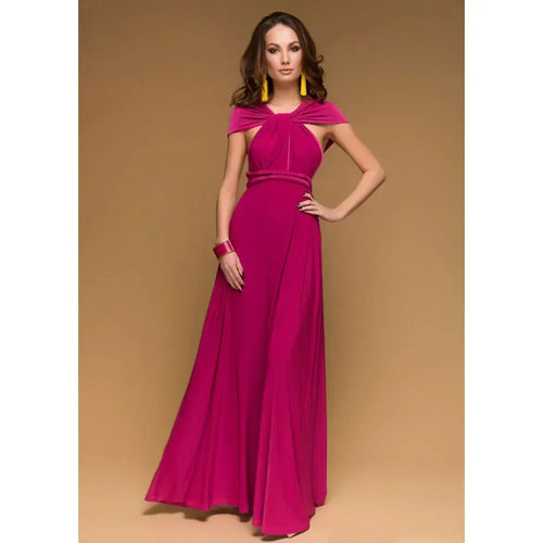Women's Sleeveless V-Neck Flowing Occasion Dress – Elegant Party Wear