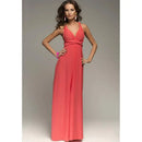 Women's Sleeveless V-Neck Flowing Occasion Dress – Elegant Party Wear