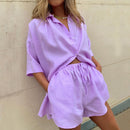 Women's White Linen Two-Piece Summer Set – Lightweight Shirt & Relaxed Pants