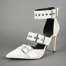 Women's Gothic-Style Studded Buckle High Heels – Bold Edgy Stiletto Shoes