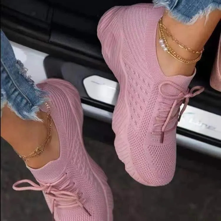 Women's Orthopedic Mesh Lace-Up Sneakers – Breathable Comfort Support Trainers