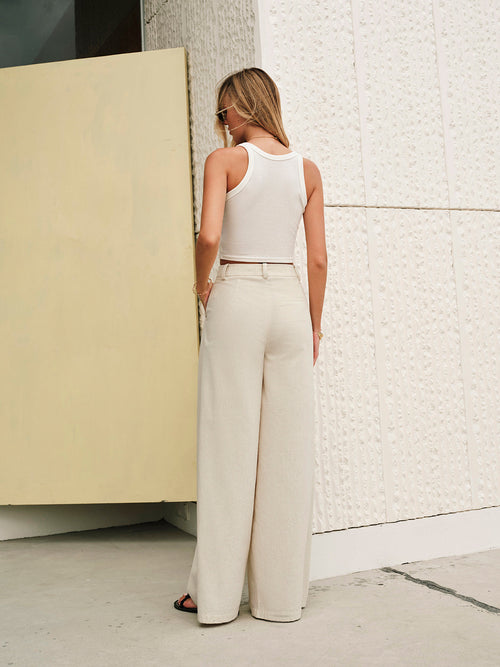 High-Waisted Cotton-Linen Trousers for Women – Regular Fit, Breathable and Comfortable 7