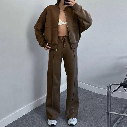 Women's Casual Matching Tracksuit Set – Comfy Lounge Two Piece