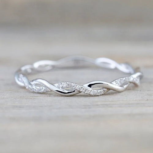 Women's Adjustable Stainless Steel Engagement Ring – Classic Wedding Band