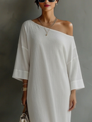 Ivory White One-Shoulder Maxi Dress: Effortless Style for Special Occasions 3