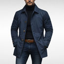 Men’s Buttoned-Up Weatherproof Coat – Windproof Waterproof Jacket