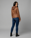 Womens Weatherproof Leather Jacket With Hood – Waterproof Stylish Coat