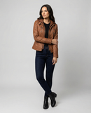 Womens Weatherproof Leather Jacket With Hood – Waterproof Stylish Coat