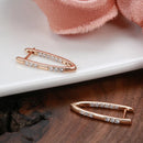 Women's Rose Gold Geometric Zircon Drop Earrings – Elegant Trendy Jewelry